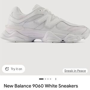 White New Balance 9060 Barely Worn
